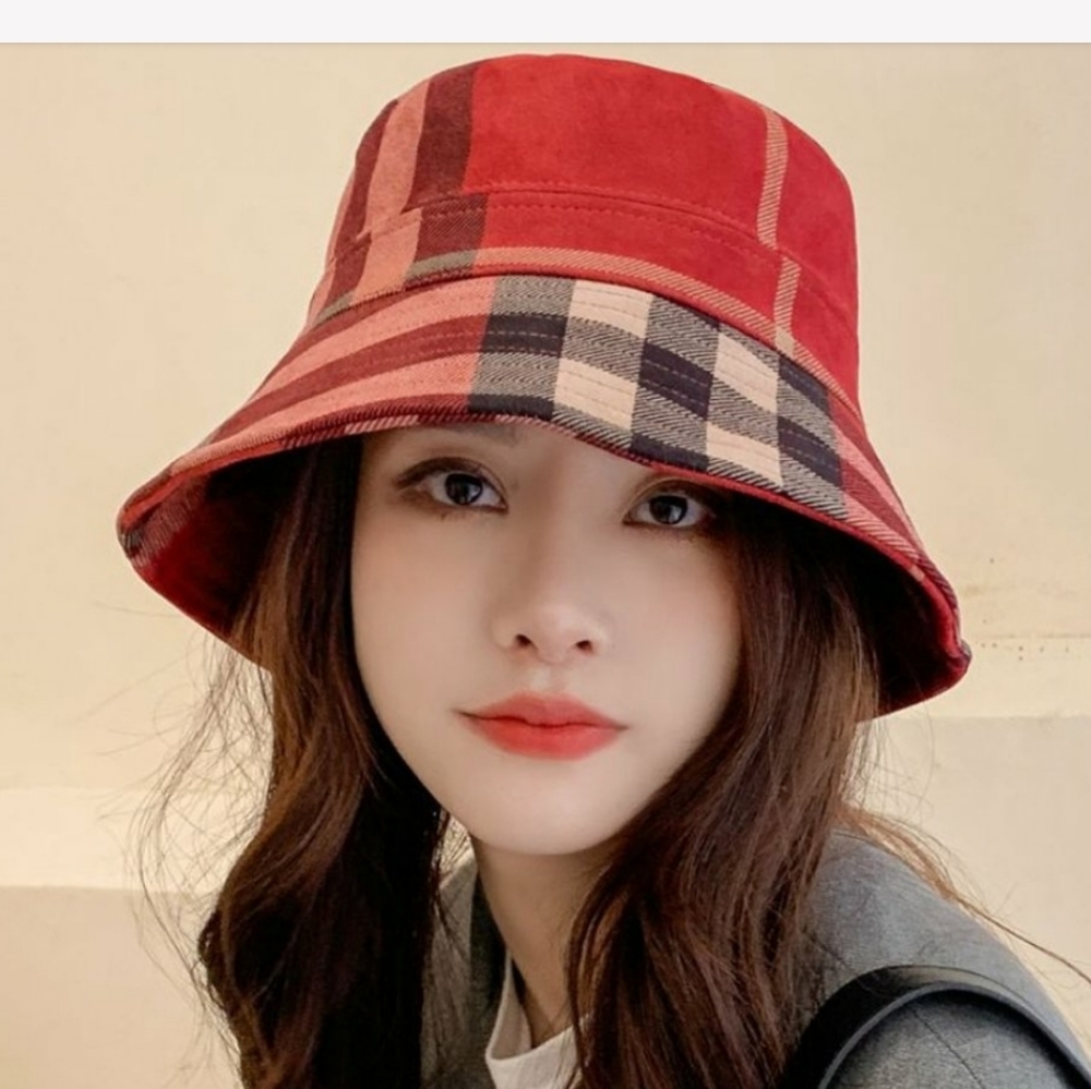 Red plaid hat